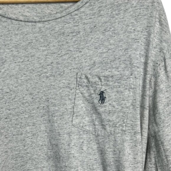 Polo Ralph Lauren T Shirt Men's Large Gray Casual Pony Logo Hoodie Preppy Golf - Picture 2 of 7